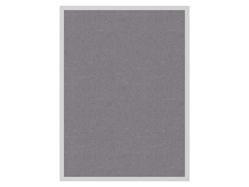 Portable and Acoustic Partition Hush Panelª Configurable Cubicle Partition 3' x 4' Cloud Gray Fabric White Trim