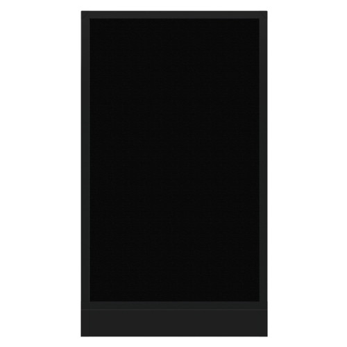 Configurable Acoustic Cubicle Partition Electric Hush Panel 2' x 4' Black Fabric Black Trim