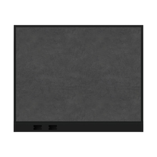 Configurable Acoustic Cubicle Partition Electric Hush Panel‚ 5' x 4' Cloud Gray Fabric Black Trim