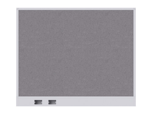 Configurable Acoustic Cubicle Partition Electric Hush Panel‚Äö√ë¬¢ 5' x 4' Cloud Gray Fabric White Trim