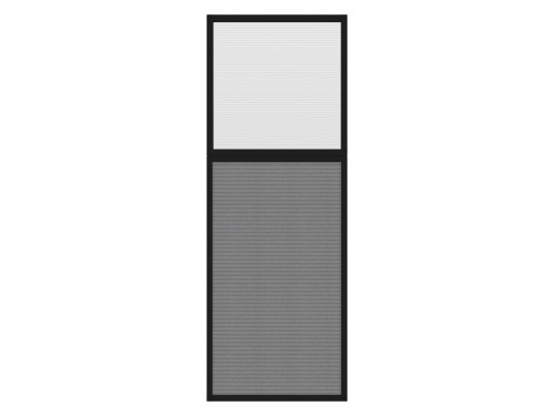 Configurable Acoustic Cubicle Partition Electric Hush Panel‚ 2' x 6' W/Window Ash Gray Fabric Clear Fluted Window Black Trim