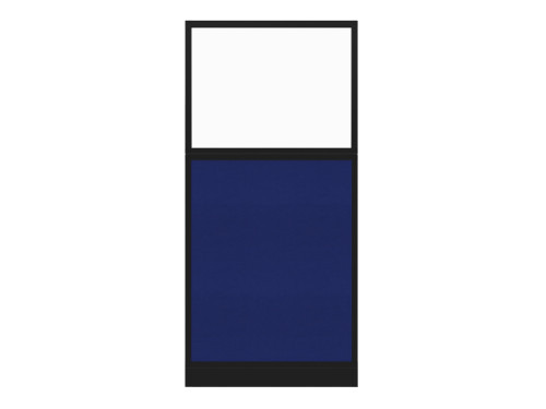 Configurable Acoustic Cubicle Partition Electric Hush Panel‚Äö√ë¬¢ 3' x 6' W/Window Royal Blue Fabric Clear Fluted Window Black Trim