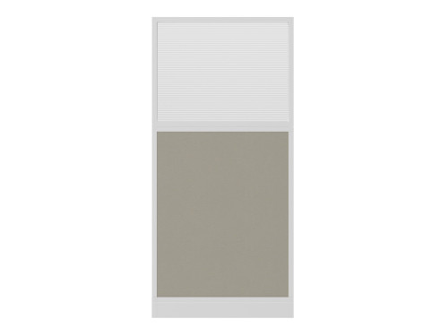 Configurable Acoustic Cubicle Partition Electric Hush Panel‚Äö√ë¬¢ 3' x 6' W/Window Sand Fabric Clear Fluted Window White Trim