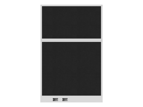 Configurable Acoustic Cubicle Partition Electric Hush Panel‚Äö√ë¬¢ 4' x 6' Black Fabric White Trim