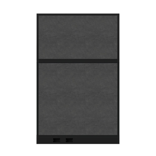 Configurable Acoustic Cubicle Partition Electric Hush Panel‚ 4' x 6' Cloud Gray Fabric Black Trim
