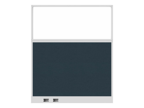 Configurable Acoustic Cubicle Partition Electric Hush Panel‚Äö√ë¬¢ 5' x 6' W/Window Caribbean Fabric Frosted Window White Trim