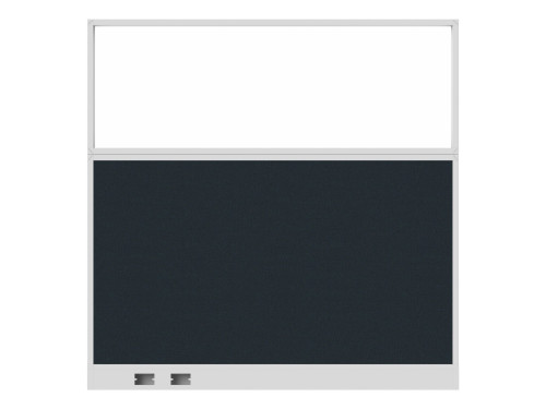 Configurable Acoustic Cubicle Partition Electric Hush Panel‚Äö√ë¬¢ 6' x 6' W/Window Blue Spruce Fabric Frosted Window White Trim