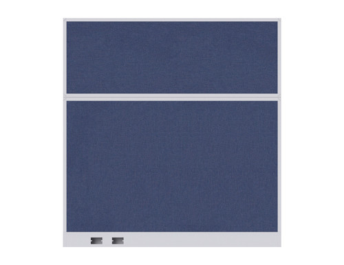 Configurable Acoustic Cubicle Partition Electric Hush Panel‚Äö√ë¬¢ 6' x 6' Cerulean Fabric White Trim