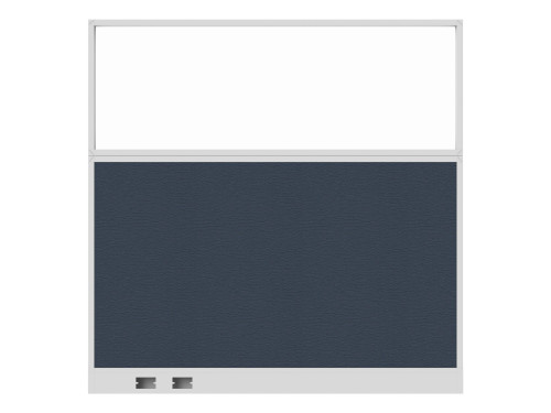 Configurable Acoustic Cubicle Partition Electric Hush Panel‚Äö√ë¬¢ 6' x 6' W/Window Ocean Fabric Clear Window White Trim