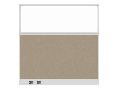 Configurable Acoustic Cubicle Partition Electric Hush Panel‚Äö√ë¬¢ 6' x 6' W/Window Rye Fabric Frosted Window White Trim