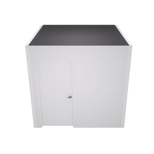 Ever Panel Room with Power and Lighting, White Wall, Dark Gray Roof, LH Swing Door 8x8