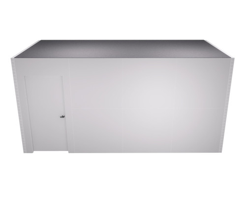 Ever Panel Room with Power and Lighting, White Wall, Dark Gray Roof, LH Swing Door 8x16