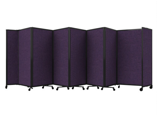 Room Divider 360 Folding Portable Partition 19'6" x 5' Purple Fabric