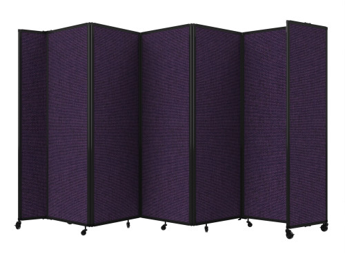 Room Divider 360 Folding Portable Partition 14' x 6'10" Purple Fabric