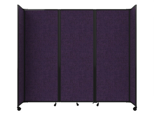 Room Divider 360 Folding Portable Partition 8'6" x 7'6" Purple Fabric
