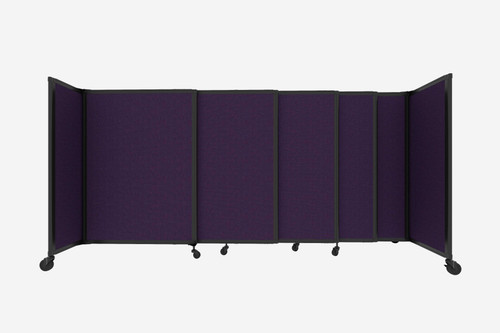 StraightWall Sliding Portable Partition 11'3" x 4' Purple Fabric