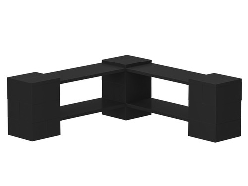 EverBlock Corner Shelving Kit 2 Level Single Corner Kit A Black