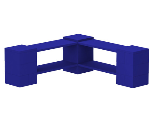 EverBlock Corner Shelving Kit 2 Level Single Corner Kit A Blue