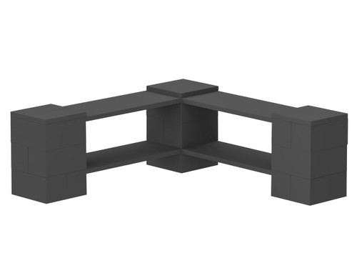 EverBlock Corner Shelving Kit 2 Level Single Corner Kit A Dark Gray