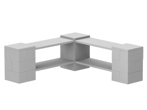 EverBlock Corner Shelving Kit 2 Level Single Corner Kit A Light Gray