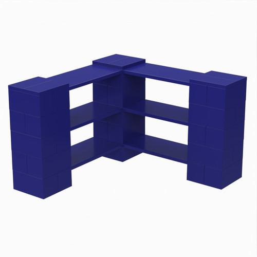 EverBlock Corner Shelving Kit 3 Level Single Corner Kit A Blue