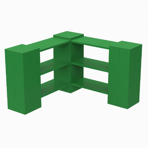 EverBlock Corner Shelving Kit 3 Level Single Corner Kit A Green