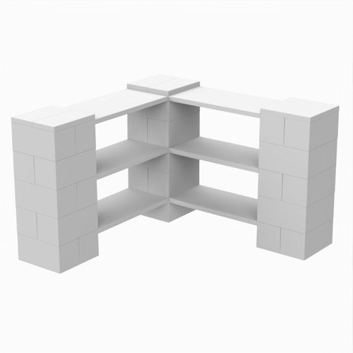 EverBlock Corner Shelving Kit 3 Level Single Corner Kit A White