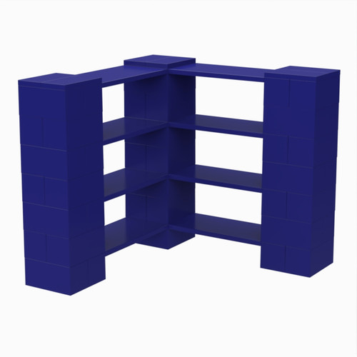EverBlock Corner Shelving Kit 4 Level Single Corner Kit A Blue