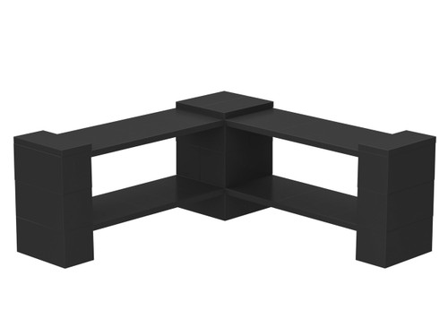 EverBlock Corner Shelving Kit 2 Level Single Corner Kit B Black