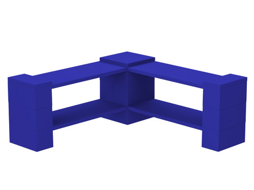 EverBlock Corner Shelving Kit 2 Level Single Corner Kit B Blue