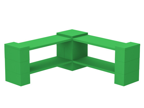 EverBlock Corner Shelving Kit 2 Level Single Corner Kit B Green