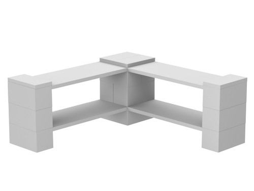 EverBlock Corner Shelving Kit 2 Level Single Corner Kit B Light Gray