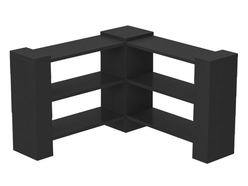 EverBlock Corner Shelving Kit 3 Level Single Corner Kit B Black