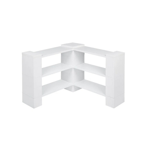EverBlock Corner Shelving Kit 3 Level Single Corner Kit B White