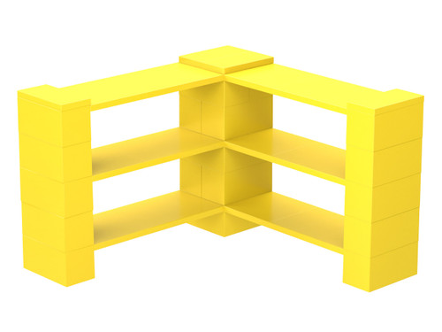 EverBlock Corner Shelving Kit 3 Level Single Corner Kit B Yellow