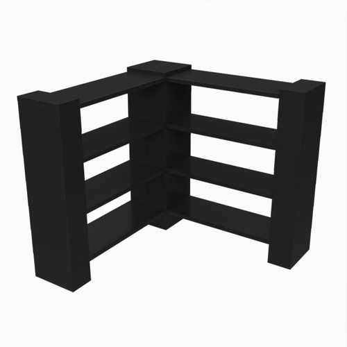 EverBlock Corner Shelving Kit 4 Level Single Corner Kit B Black
