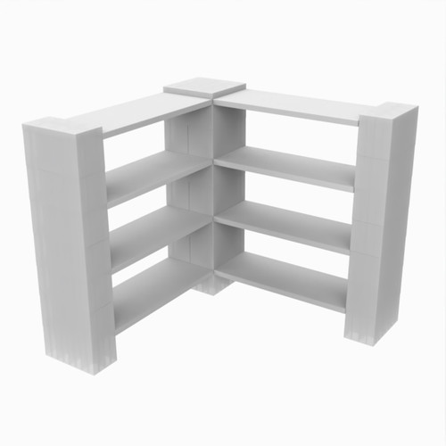 EverBlock Corner Shelving Kit 4 Level Single Corner Kit B Translucent