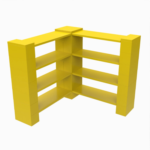 EverBlock Corner Shelving Kit 4 Level Single Corner Kit B Yellow