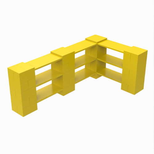 EverBlock Corner Shelving Kit 3 Level Double Corner Kit A Yellow