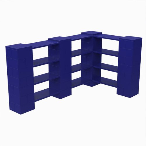 EverBlock Corner Shelving Kit 4 Level Double Corner Kit A Blue