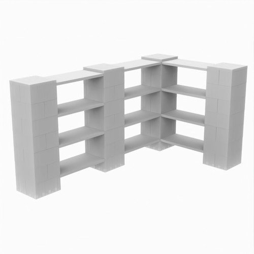 EverBlock Corner Shelving Kit 4 Level Double Corner Kit A Translucent