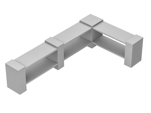 EverBlock Corner Shelving Kit 2 Level Double Corner Kit B Light Gray