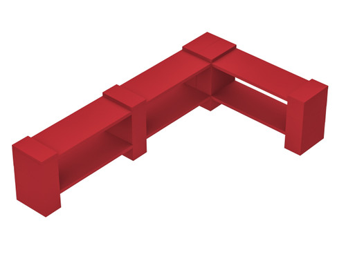 EverBlock Corner Shelving Kit 2 Level Double Corner Kit B Red