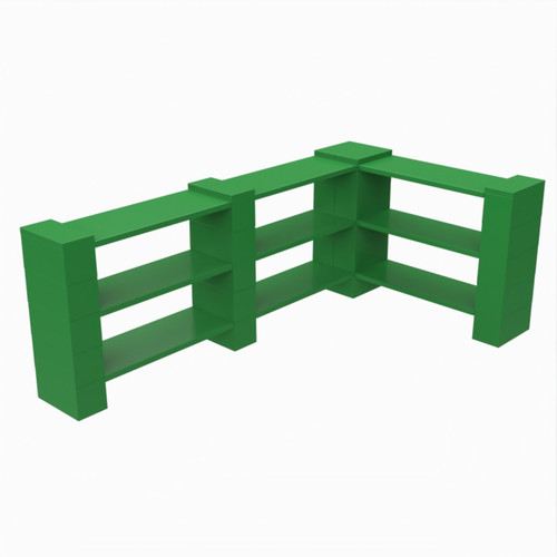 EverBlock Corner Shelving Kit 3 Level Double Corner Kit B Green