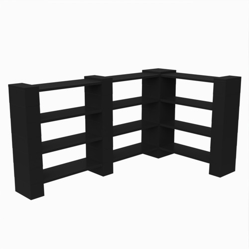 EverBlock Corner Shelving Kit 4 Level Double Corner Kit B Black