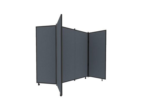Portable Display Board, Free Standing, 5'9" x 6'2", Black Frame, Fabric Ocean