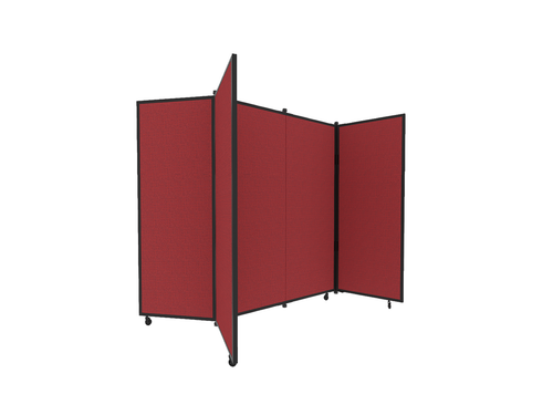 Portable Display Board, Free Standing, 5'9" x 6'2", Black Frame, Fabric Red