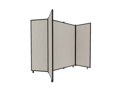 Portable Display Board, Free Standing, 6'5" x 6'2", Black Frame, Fabric Sand
