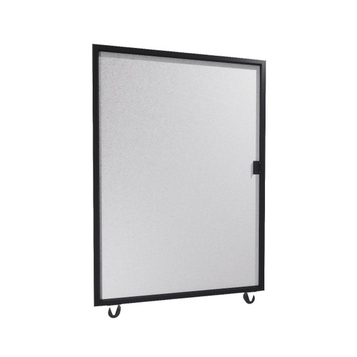 Hush Panel Cubicle Sliding Door, 6'h x 4'w, Matte Black Trim, Acoustic Control Marble Gray, Right Door