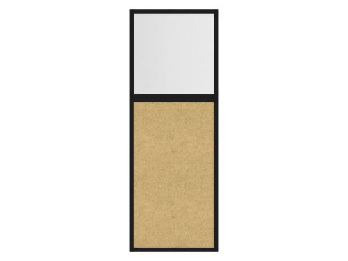 Hush Panel 6'h x 2'w Acoustic Control Beige with Fluted Poly (Non-Electric) with Matte Black Frame